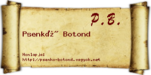 Psenkó Botond névjegykártya